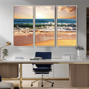 Serene Beach Path Canvas Art, Giclee Canvas Print with