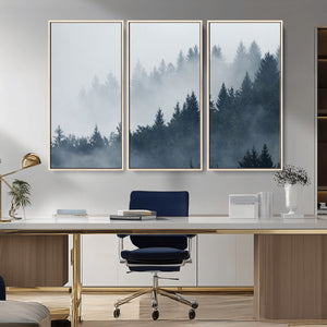 Foggy Pine Forest Wall Art Canvas Print