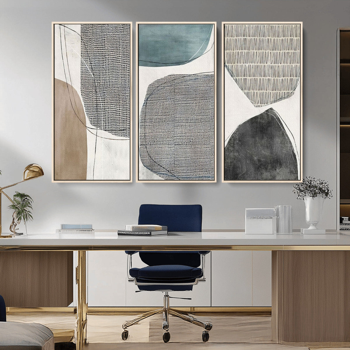 Canvas Print Wall Art Abstract Art Boho, Framed Boho Decor