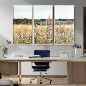 Wildflower Field Wall Art Canvas | Nature-Inspired Landscape