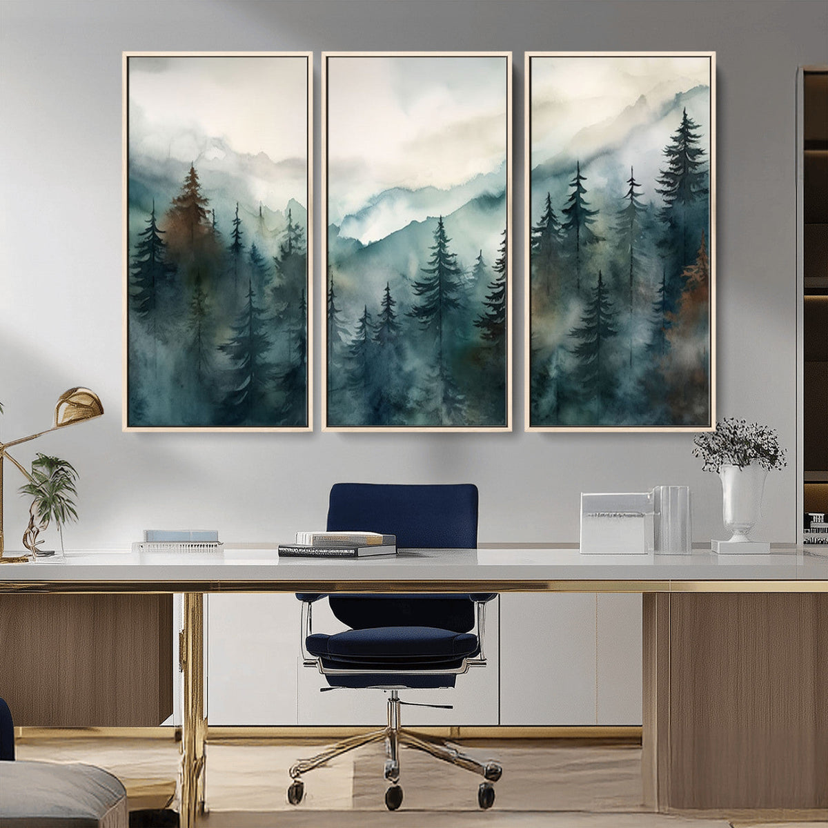 Serenity Forest Wall Art Canvas | Foggy Mountain Landscape