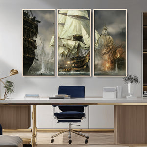 Pirate Ship War Wall Art Canvas Print