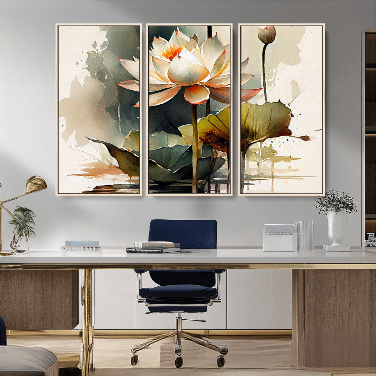 Lotus Flower Watercolor Canvas Print – A Symbol of Serenity