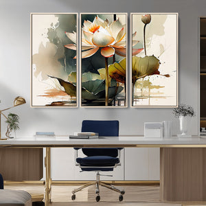 Lotus Flower Watercolor Canvas Print – A Symbol of Serenity