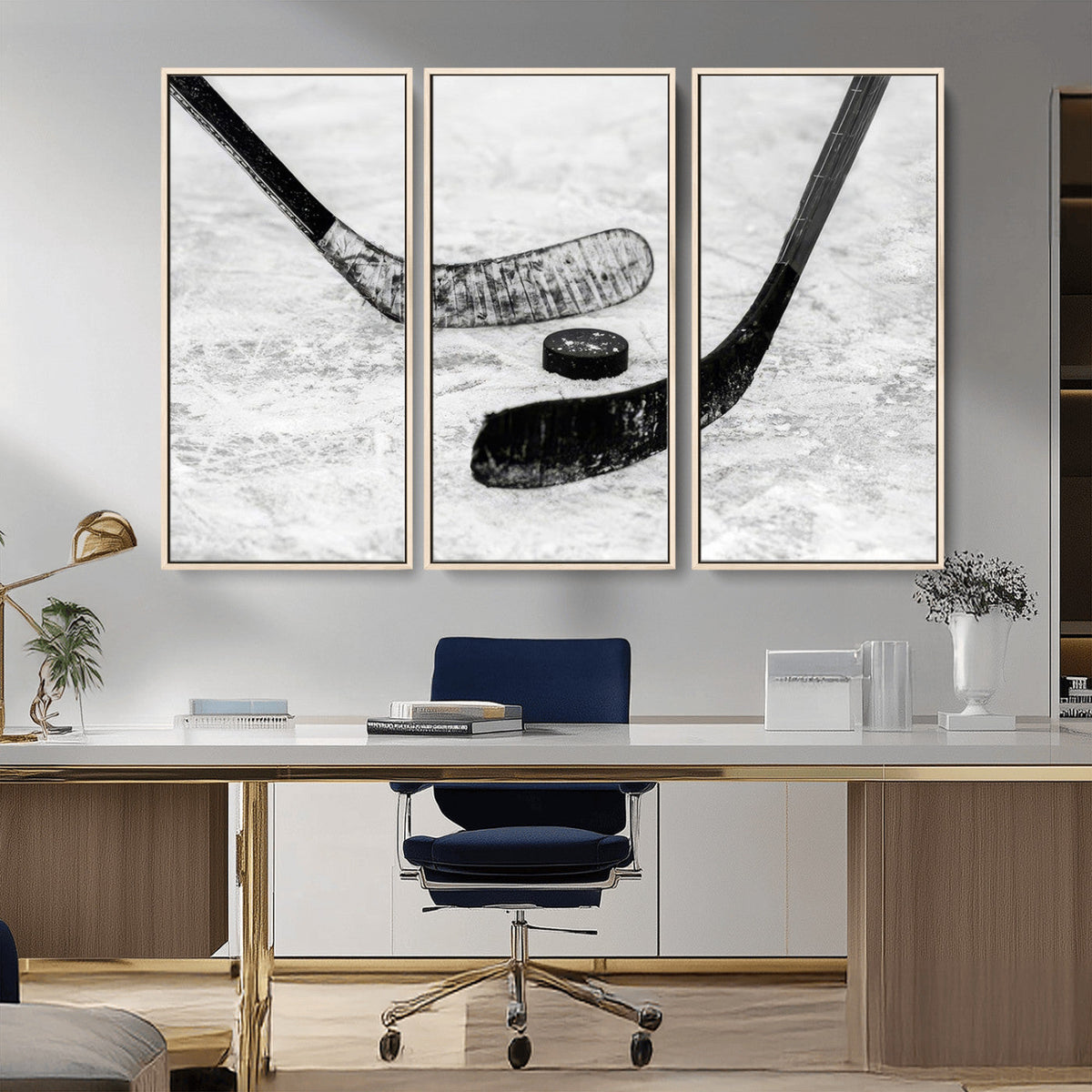 Winter Ice Hockey Sport Canvas Wall Art Print - Hockey Wall