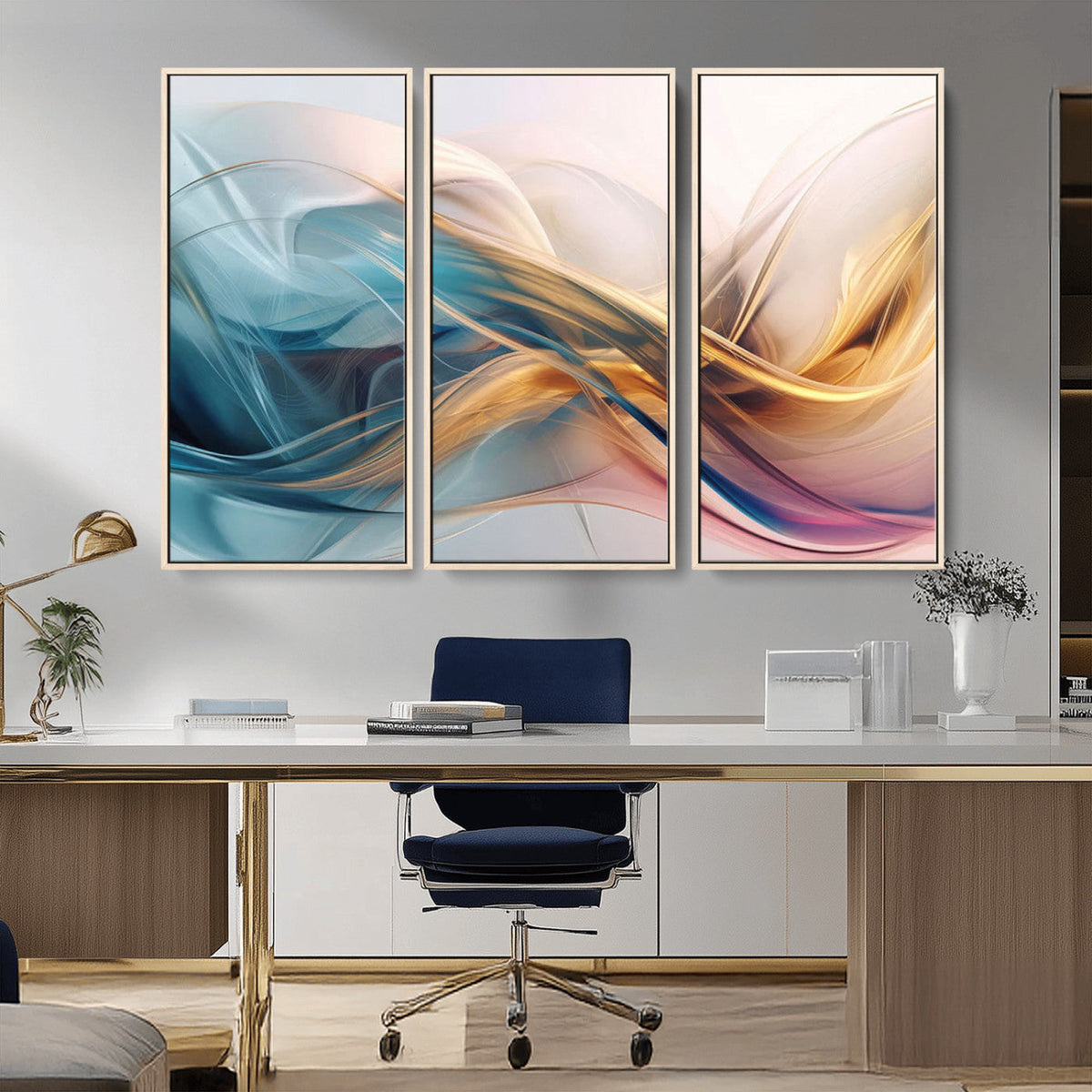 Abstract Flowing Colors Wall Art Canvas Print