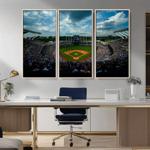 3-Panel Kauffman Stadium Wall Art Print | Large Kansas City