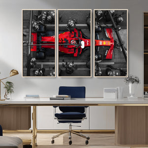 Ferrari Pit Stop Canvas Wall Art – Precision and Speed