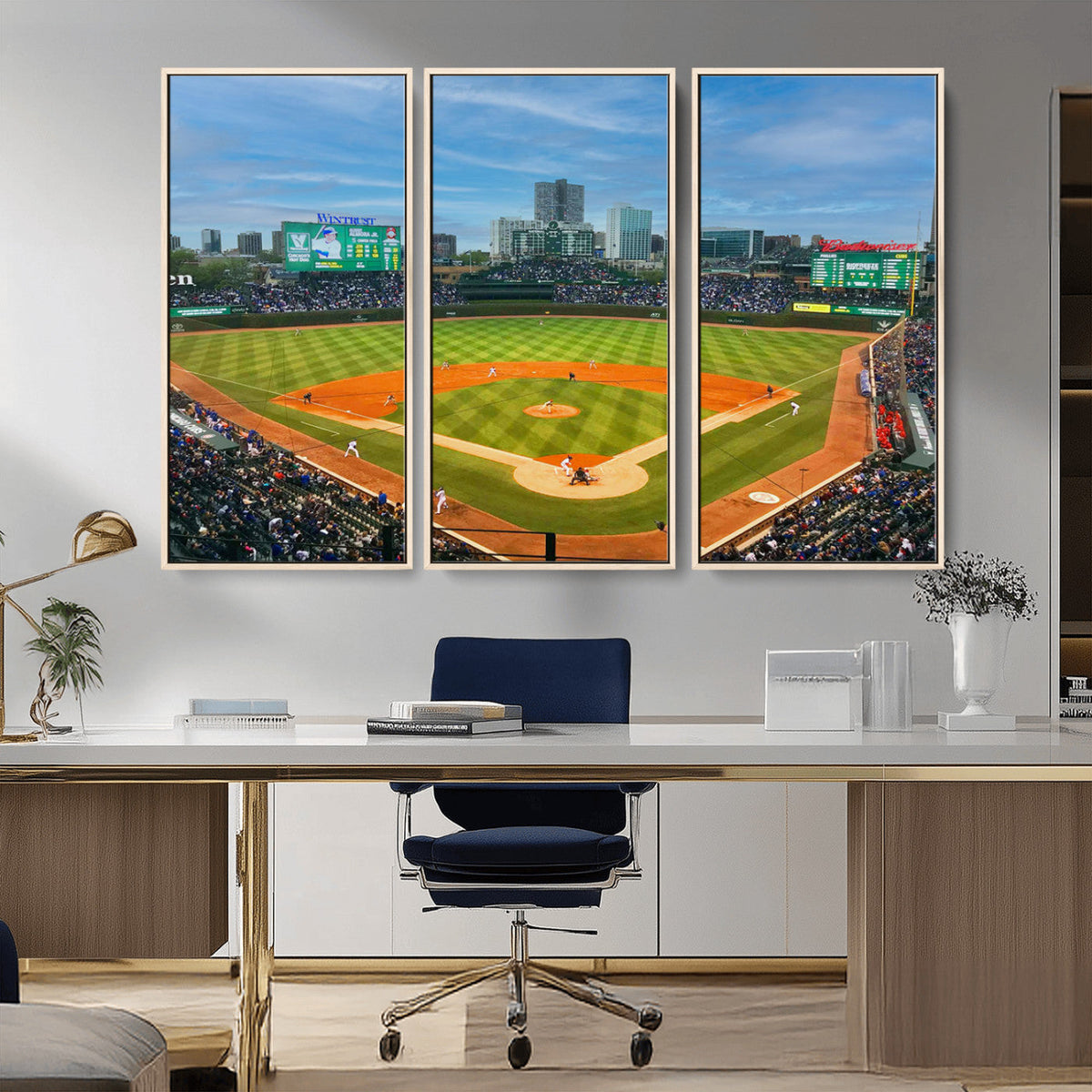 Wrigley Field Chicago Cubs Panoramic Canvas Print –