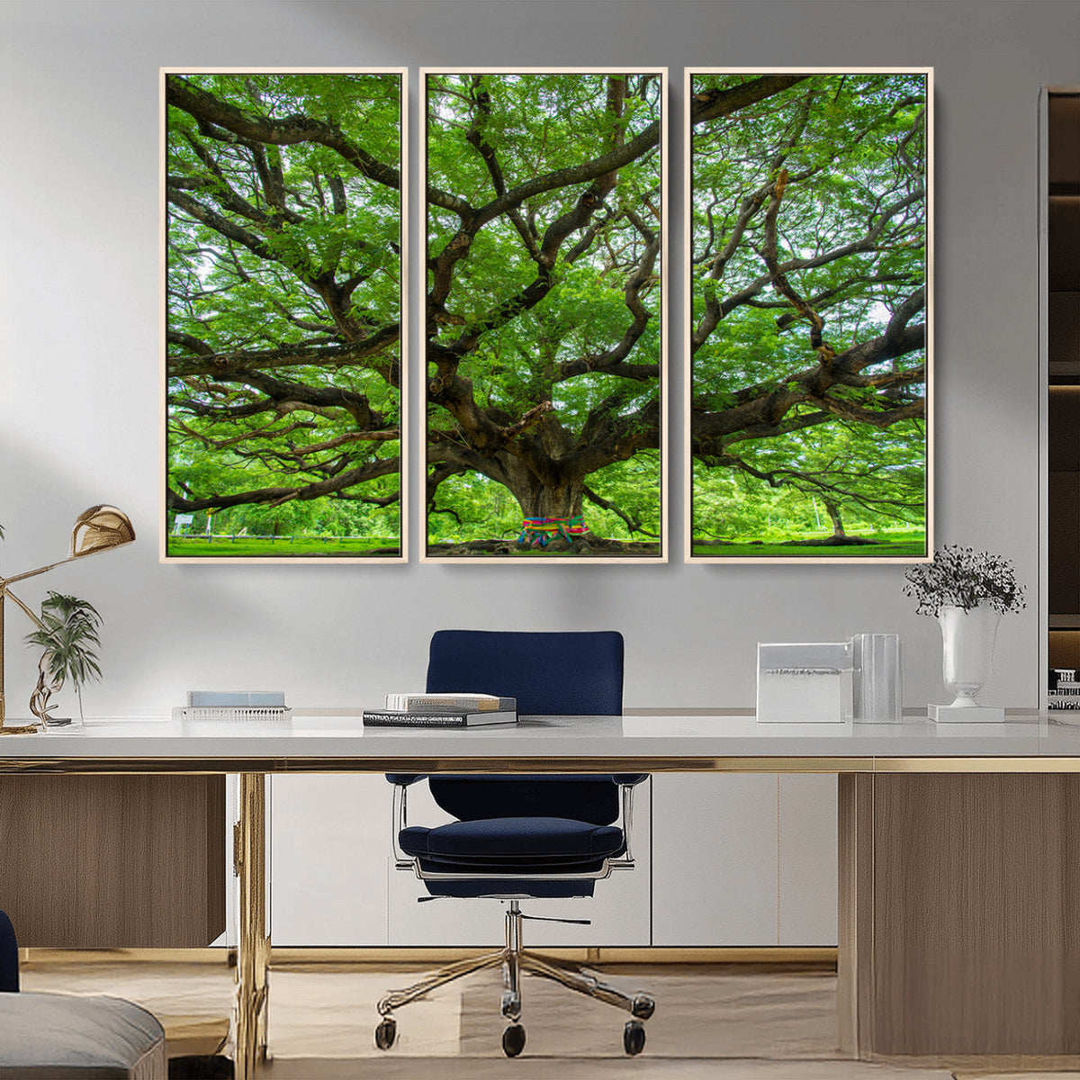Oak Tree Wall Art Print, Forest Canvas Wall Art for Home and