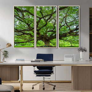 Oak Tree Wall Art Print, Forest Canvas Wall Art for Home and