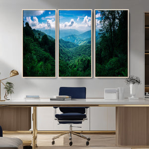 Tropical Jungle Wall Art Canvas Print – Framed Lush Valley