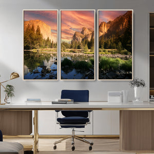 Yosemite Valley Wall Art, El Capitan Sunset Canvas Print,