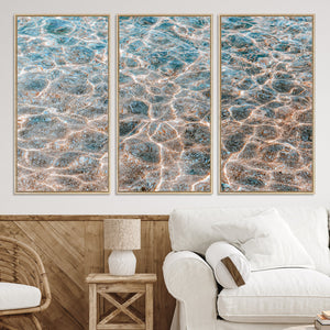 Clear Water Wall Art Canvas Print – Framed Sunlit Ocean