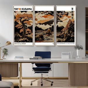 Modern Japanese Wall Art Canvas Print – Framed Abstract