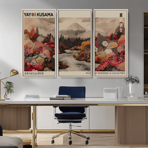 Modern Japanese Wall Art Canvas Print – Framed Abstract