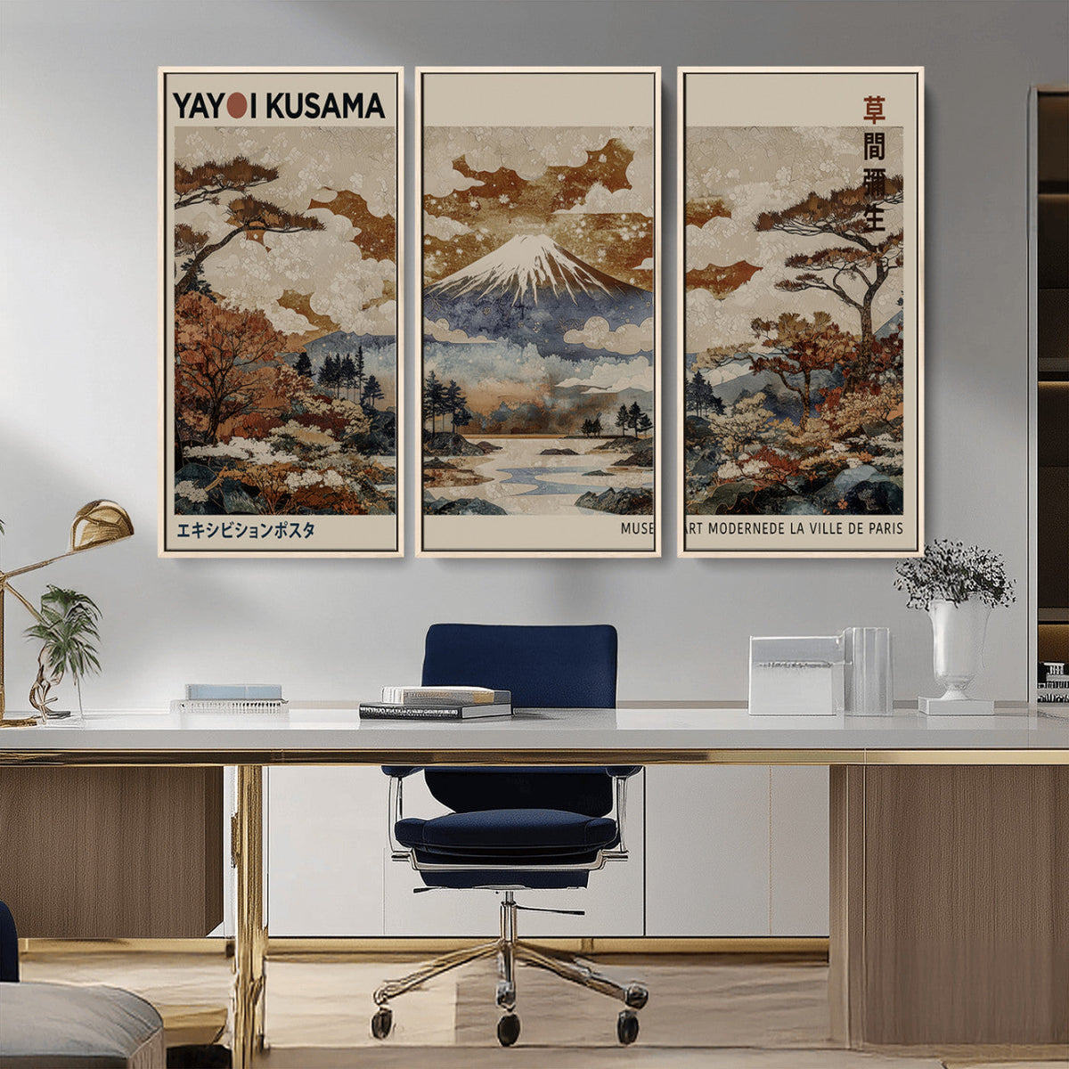Yayoi Kusama Wall Art Canvas Print – Framed Modern Japanese