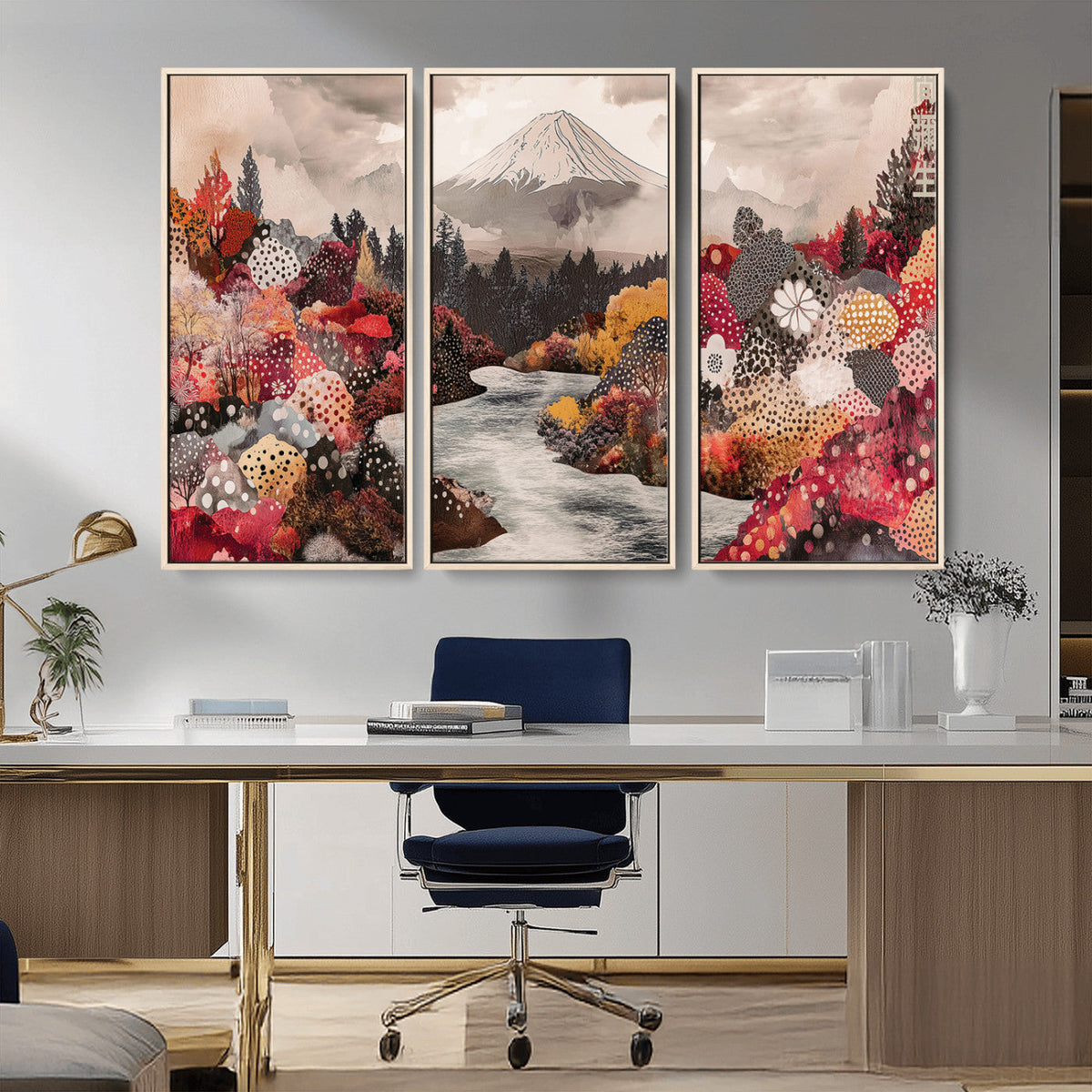 Mountain Wall Art Canvas Print – Framed Autumn Forest