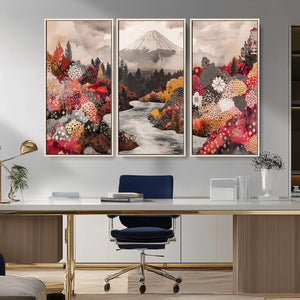Mountain Wall Art Canvas Print – Framed Autumn Forest