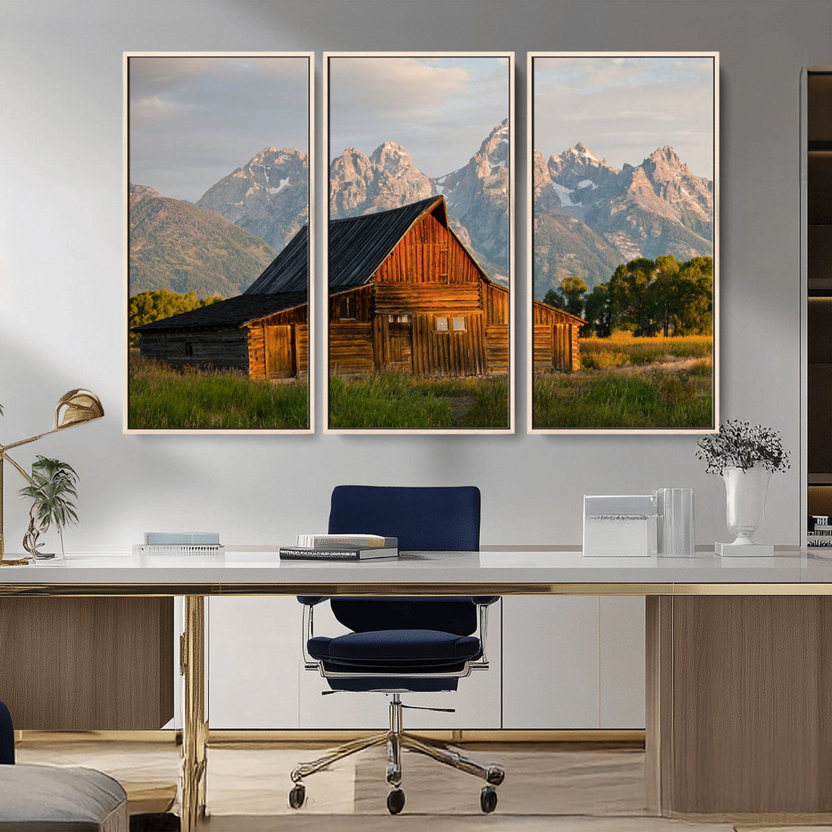 Rustic Barn Wall Art Canvas Print – Framed Grand Teton Park