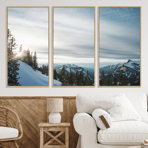 Snowy Mountain Wall Art Canvas Print – Frosty Peaks Alpine