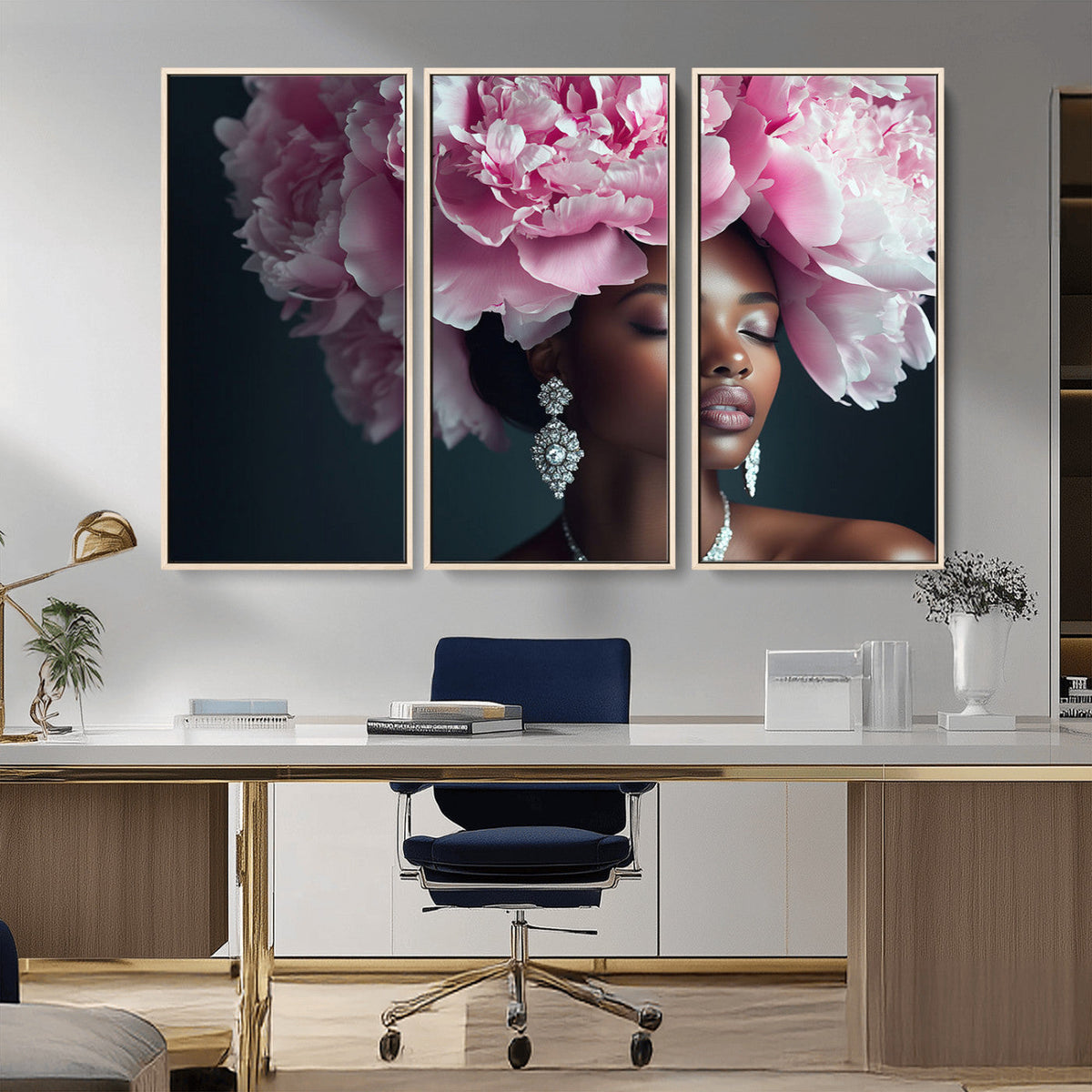 Black Beauty Petal Crown Wall Art Canvas Print – Floral