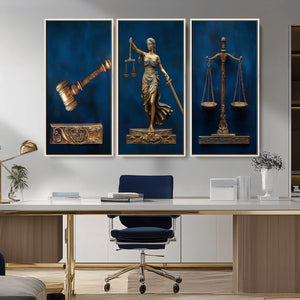 Lady Justice Wall Art Canvas Print – Elegant Gold Legal