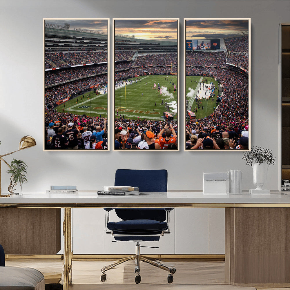 Chicago Bears Soldiers Field Wall Art Canvas Print – Framed
