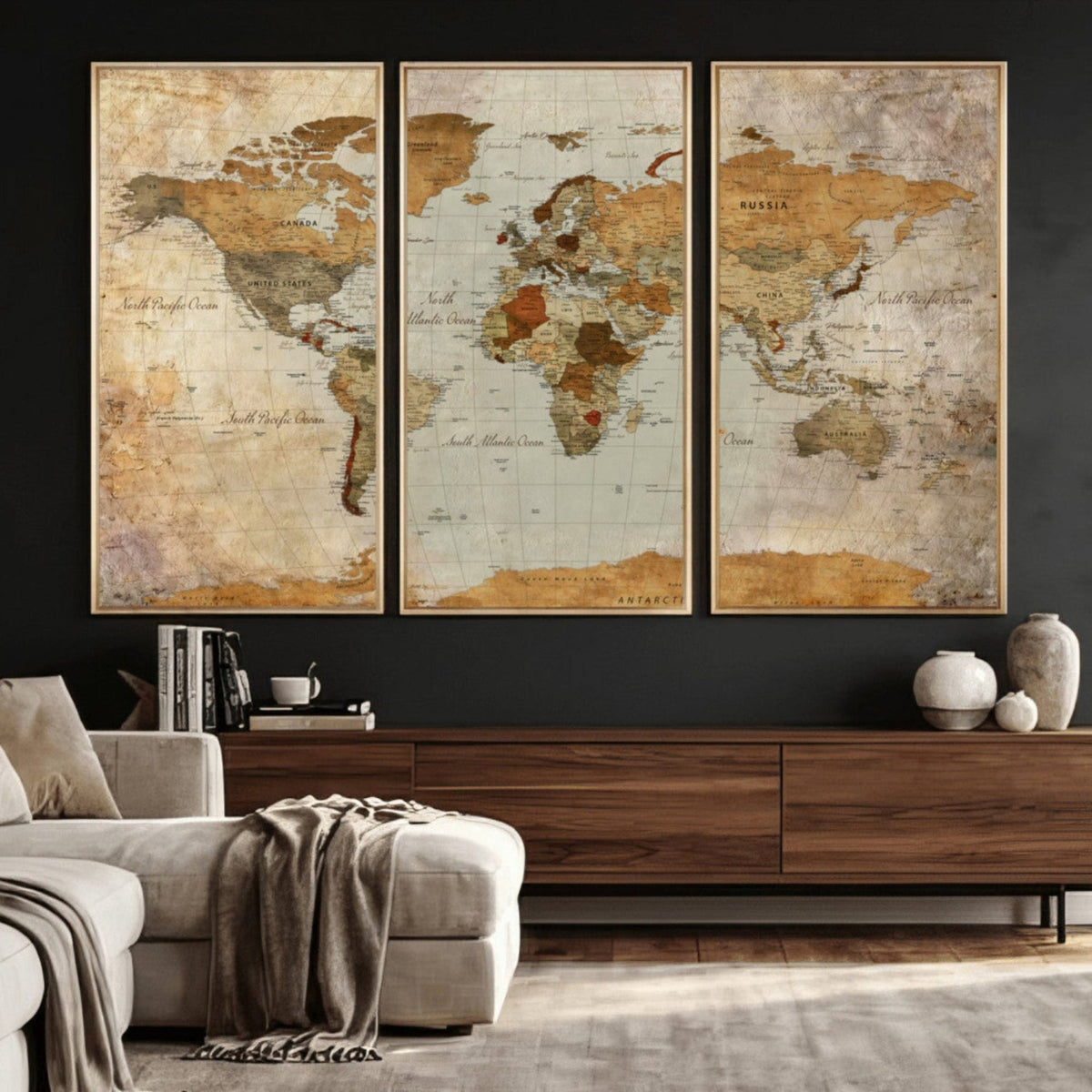 World Map Canvas Print – Detailed Map of the World Wall Art