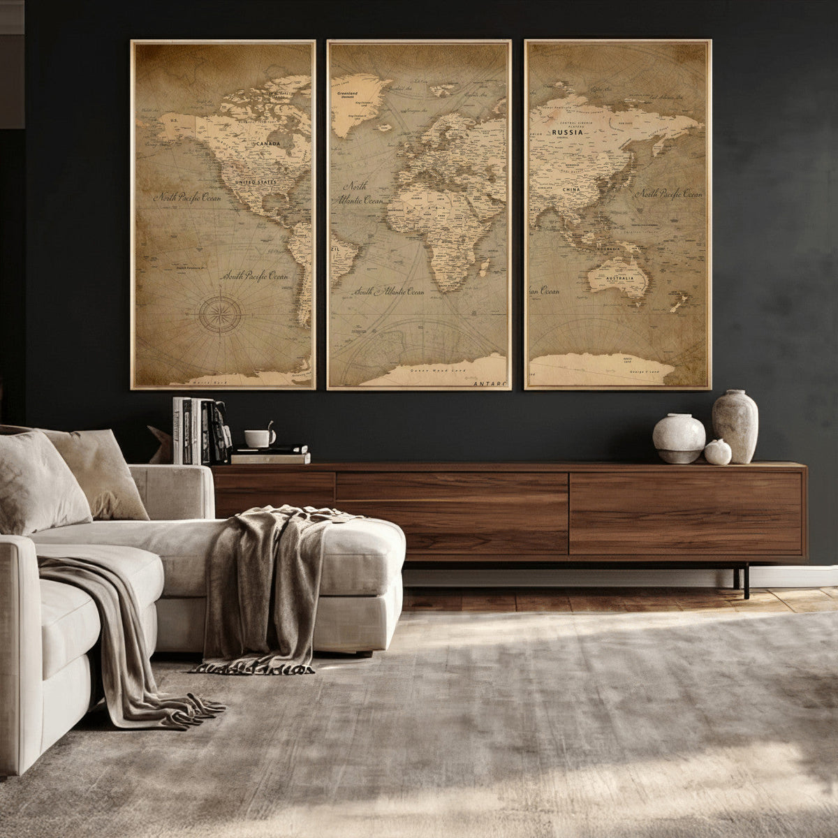 World Map Canvas Print – Framed Travel Map Wall Art for