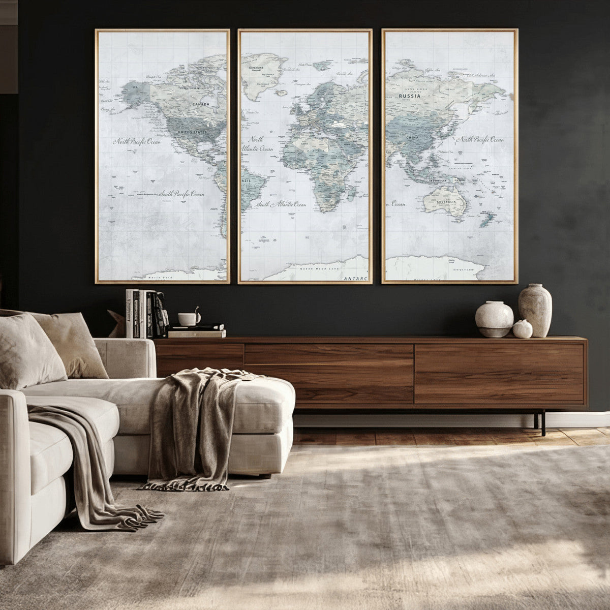 World Map Canvas Print – Detailed Map of the World Wall Art