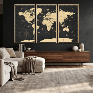 World Map Canvas Print – Detailed Map of the World Wall Art