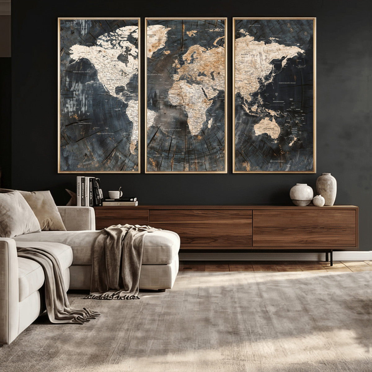 World Map Canvas Print – Detailed Map of the World Wall Art