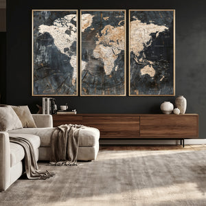 World Map Canvas Print – Detailed Map of the World Wall Art