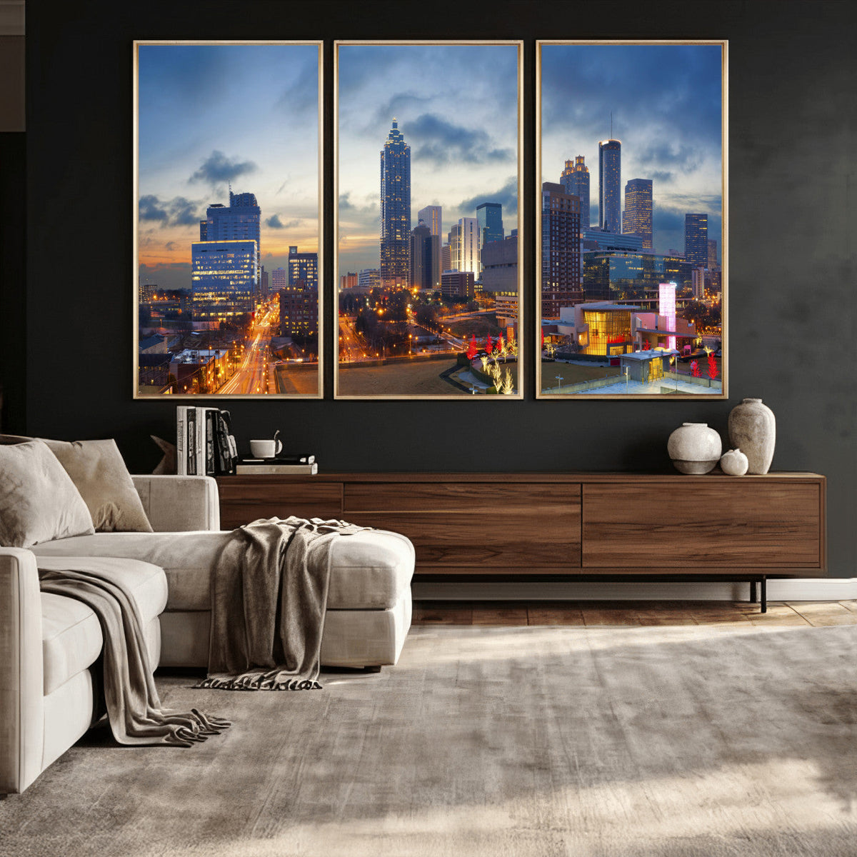 Atlanta Skyline Wall Art Canvas Print, Atlanta Downtown