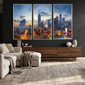 Atlanta Skyline Wall Art Canvas Print, Atlanta Downtown