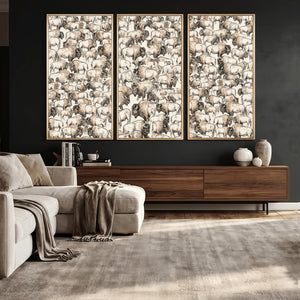 American Bison Canvas Print - Abstract Buffalo Wall Art
