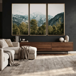 Mountain Forest Wall Art Canvas Print, Alpine Landscape