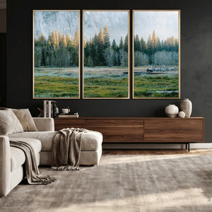 Forest Meadow Wall Art Canvas Print, Pine Tree Landscape