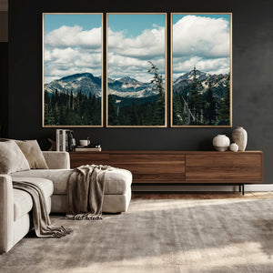 Mountain Forest Wall Art Canvas Print, Alpine Pine Tree