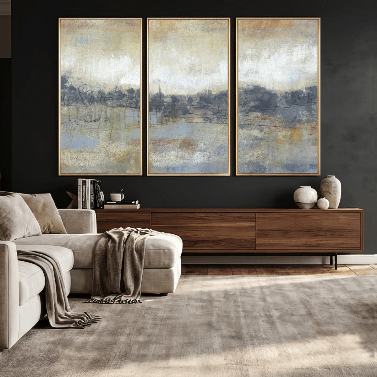 Abstract Neutral Landscape Painting Wall Art