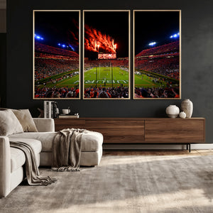 Auburn Stadium Wall Art Canvas Print, College Football Night