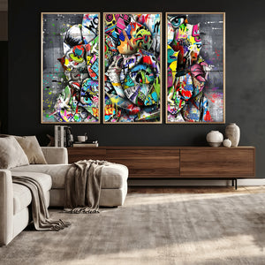 Abstract Graffiti Collage Street Art Wall Art Canvas Print