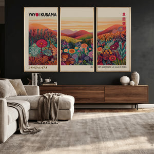 Yayoi Kusama Colorful Landscape Wall Art Canvas Print –