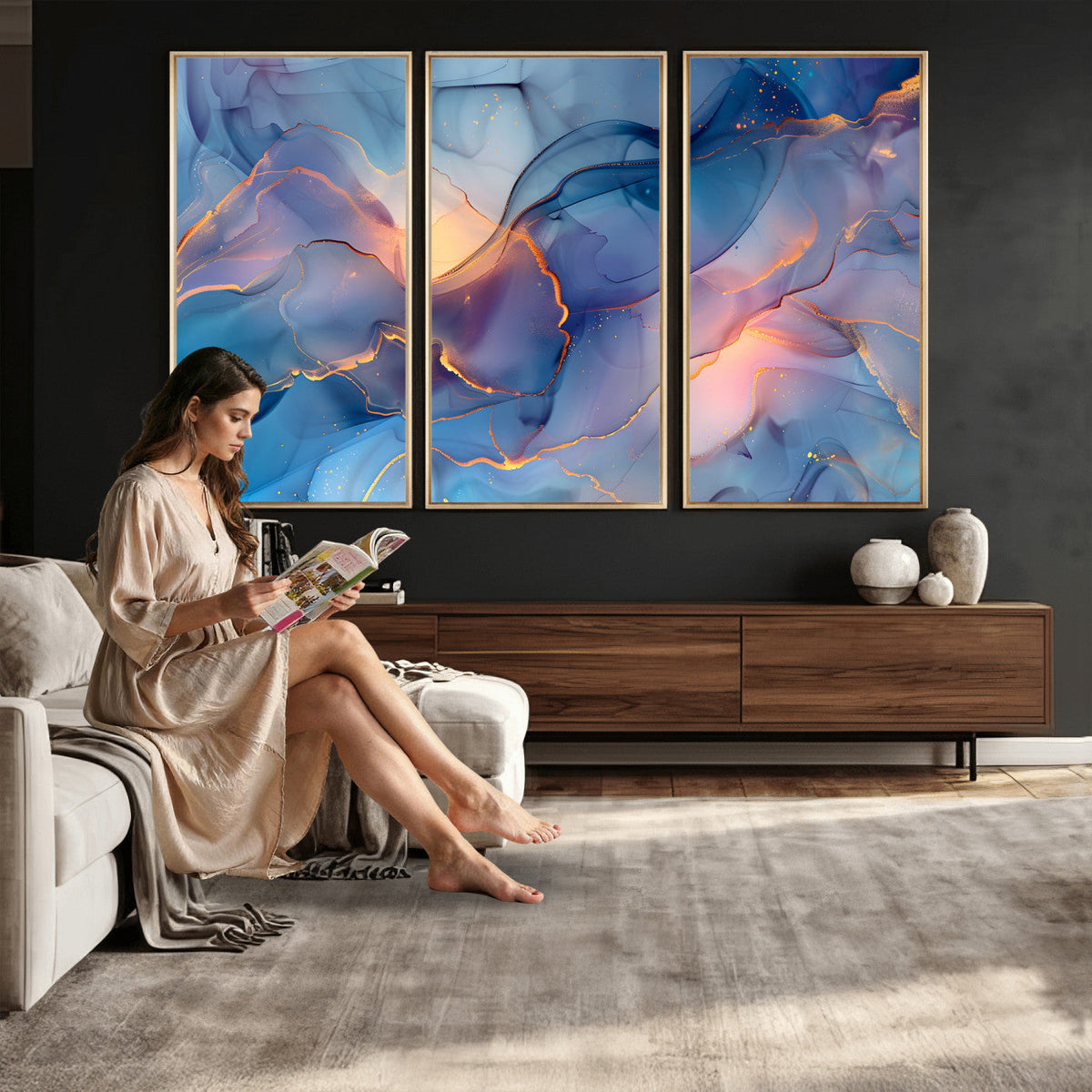 Colorful Abstract Canvas Wall Art Print, Vibrant Popup Color Art Print