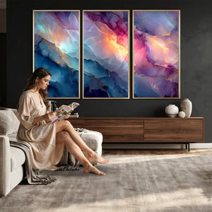 Colorful Abstract Canvas Wall Art Print, Vibrant Popup Color Art Print