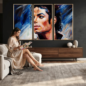 Abstract Michael Jackson Photo Wall Art Canvas Print