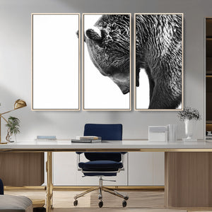 Black and White Grizzly 399 Bear Canvas Print Wall Art |