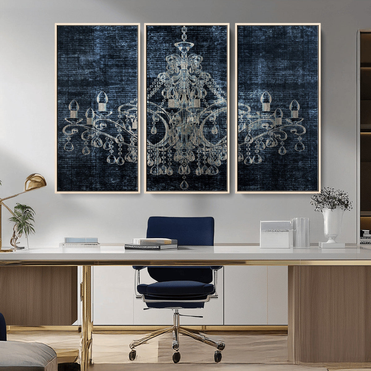 Dark Chandelier Wall Art Canvas Print