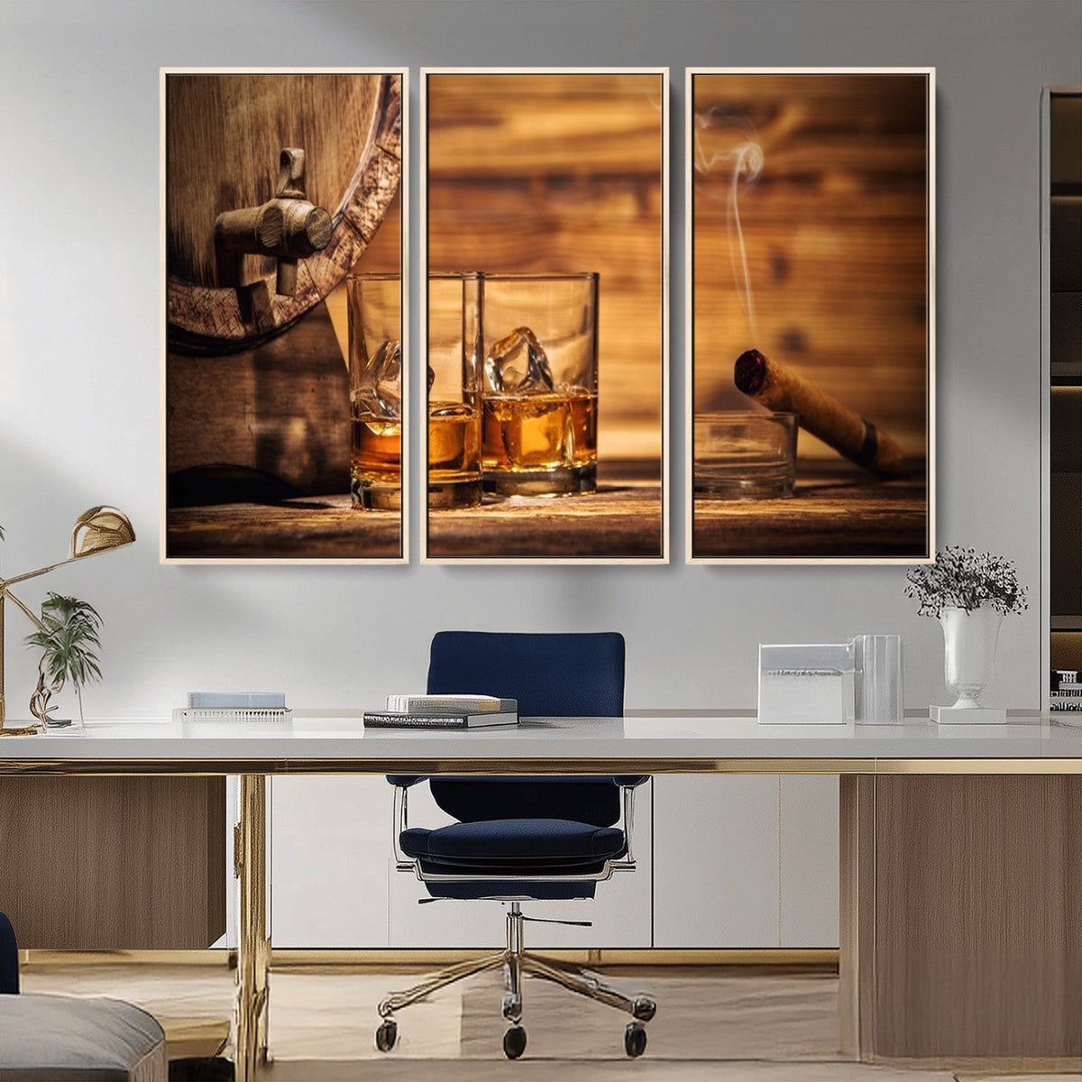 Rustic Whiskey and Barrel Canvas Print